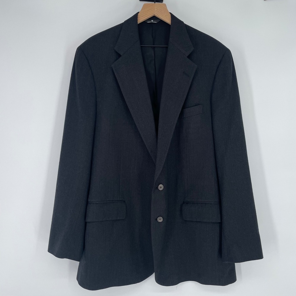 VTG 90s Polo University Club Ralph Lauren‎ Wool Blazer 44R Sport Coat Black USA